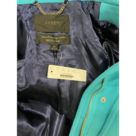 J. Crew Petite Chateau Parka Italian Stadium J8369 0 coat Blue - Picture 8 of 8